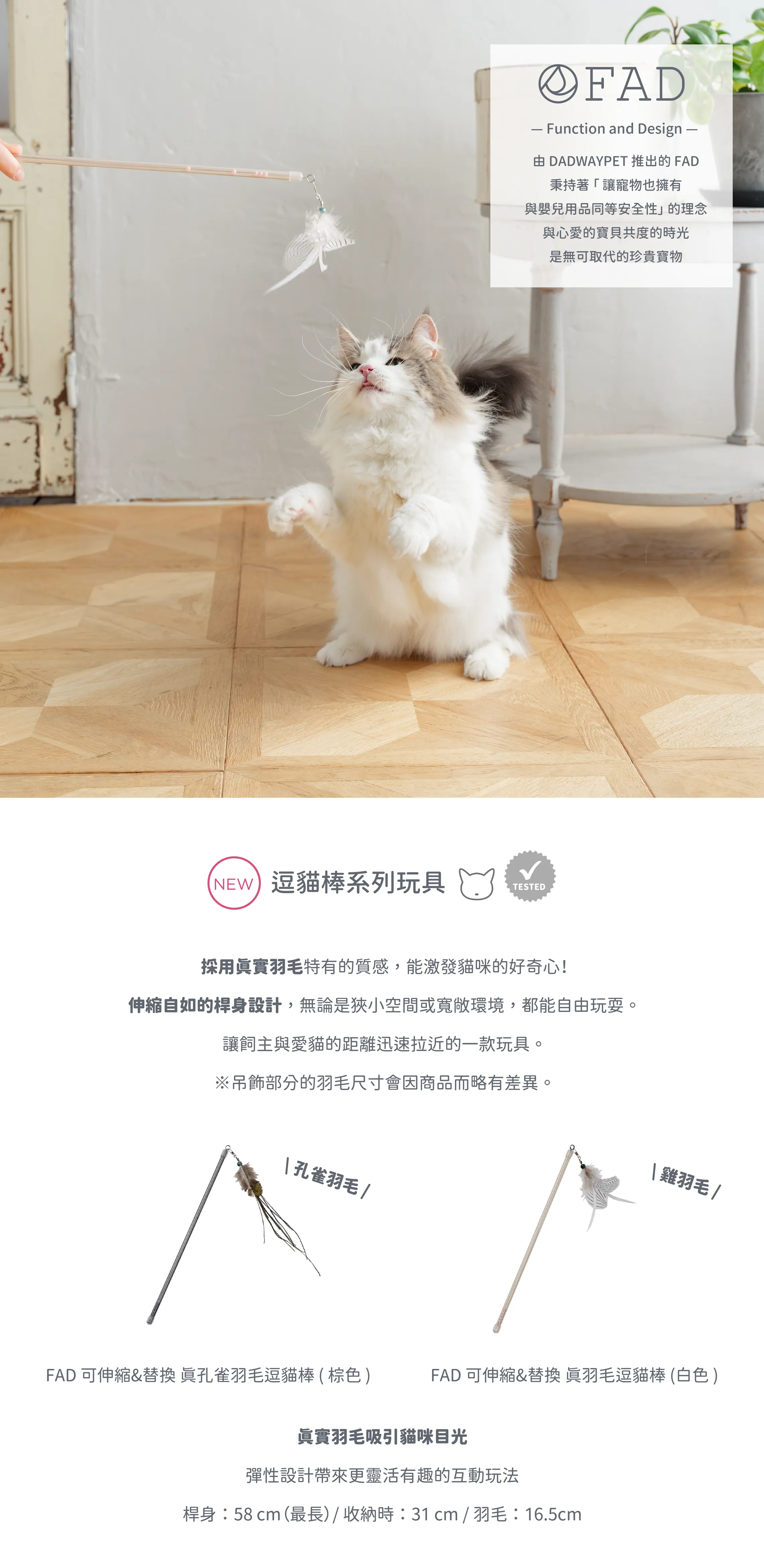 FAD 可伸縮&替換逗貓棒 商品介紹 1